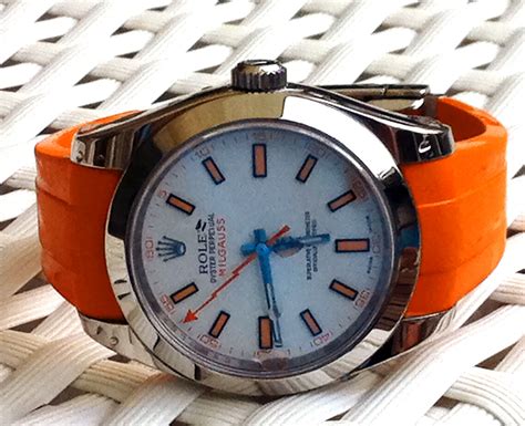 orange band rolex|rolex with orange face.